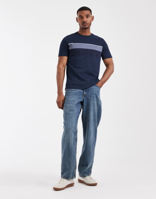 CAPO – T-Shirt aus merzerisiertem Material in Marineblau mit Streifen, 4 von 5