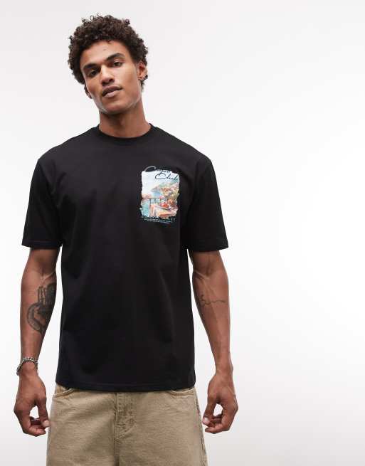 CAPO – T-Shirt in Schwarz mit „Amalfi“-Rückenprint, 3 von 5