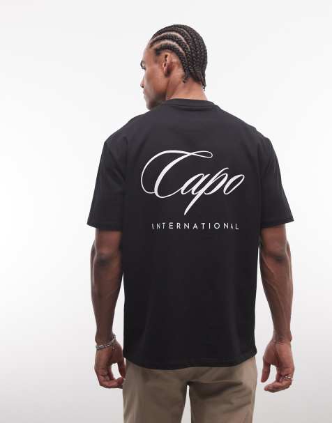 CAPO – T-Shirt in Schwarz mit „International“-Logoprint auf dem Rücken - view 1