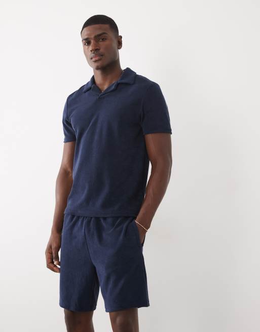 CAPO towelling revere shorts in navy (part of a set), 2 of 7