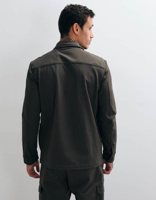 CAPO utility overshirt co-ord in khaki, 3 of 5