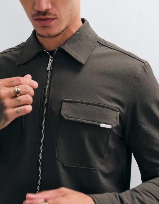 CAPO utility overshirt co-ord in khaki, 5 of 5