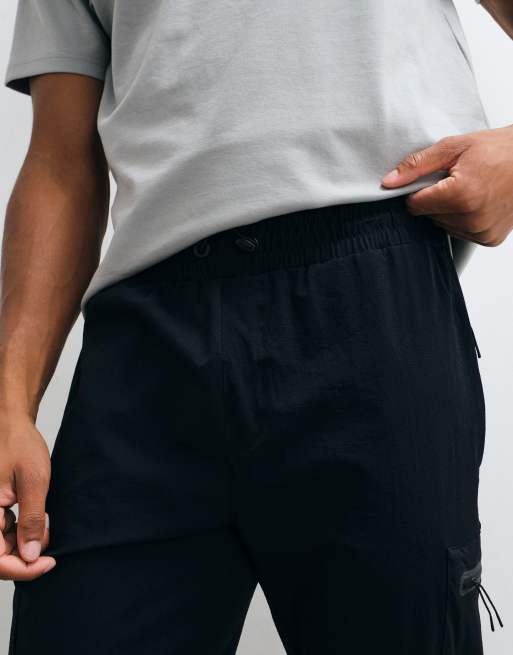 CAPO utility tech cargo trousers in black, 2 of 5