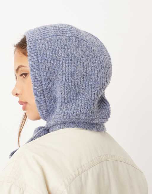 Capucha azul con detalle de lazada de punto de ASOS DESIGN, 2 de 3