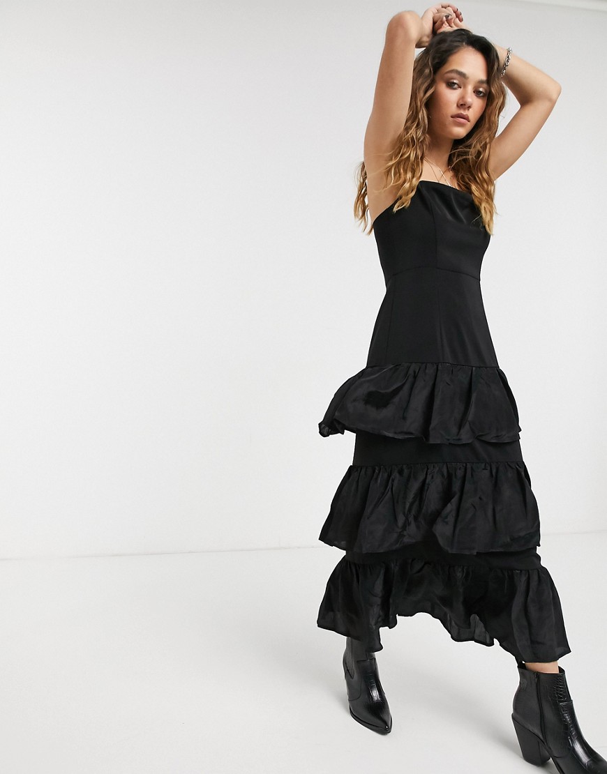 Capulet - Conner - Gelaagde lange jurk-Zwart