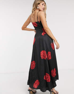 rose print maxi dress