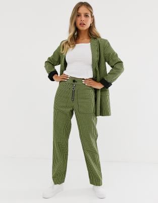 Capulet dylan double breasted check blazer-Green