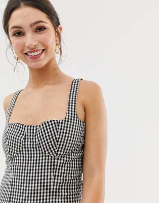 gingham bustier top