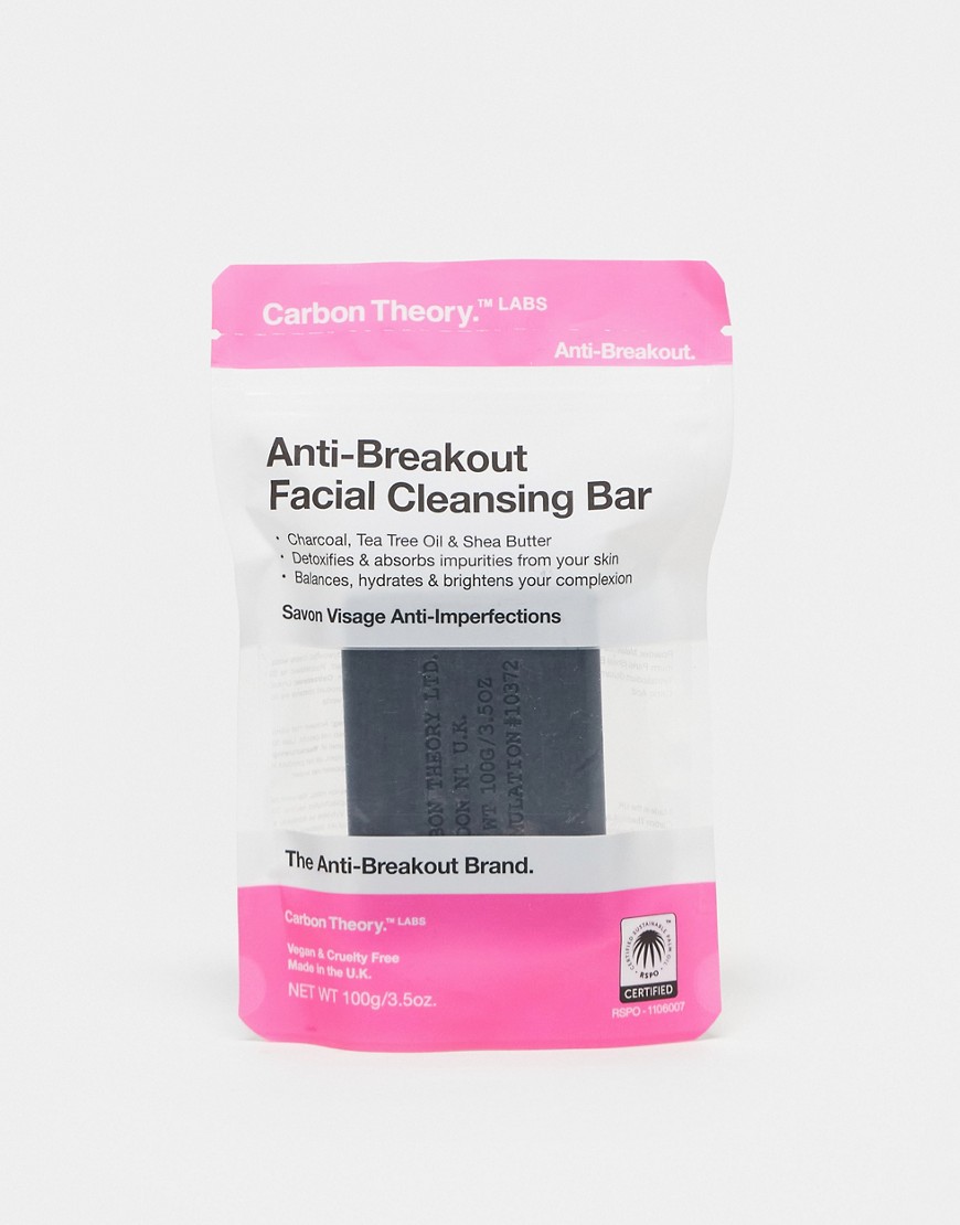 Carbon Theory Charcoal and Tea Tree Oil Break-Out Control Facial Cleansing Bar 100g-No colour