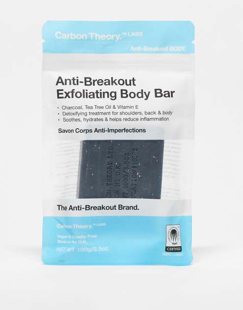 Carbon Theory – Charcoal and Tea Tree Oil Breakout Control Exfoliating Body Bar – Exfolierande duschtvål, 100g - view 1