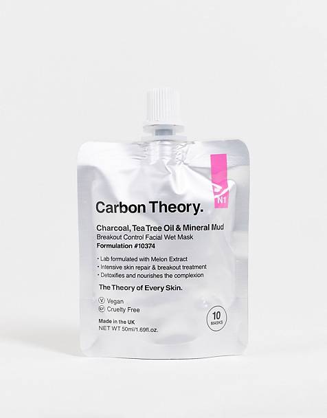 Carbon Theory Charcoal, Tea Tree Oil &amp; Mineral Mud Breakout Control Facial Wet Mask 50ml