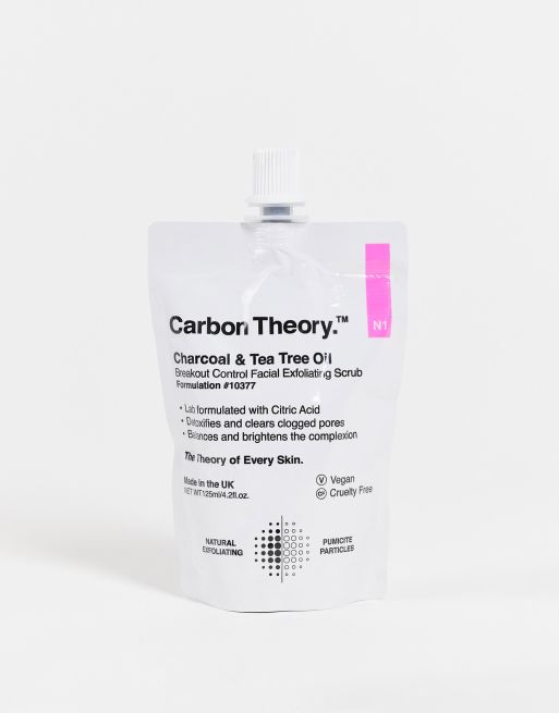Carbon Theory - Scrub viso esfoliante contro gli inestetismi della pelle al carbone e olio di tea tree da 125 g 