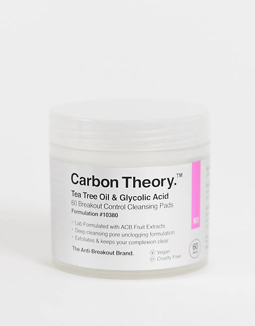 Carbon Theory - Tea Tree Olie & Glycolzuur - Breakout Control - 60 reinigingspads
