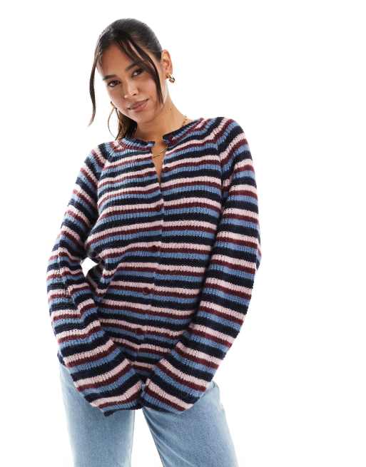 Cárdigan a rayas de colores extragrande de ASOS DESIGN
