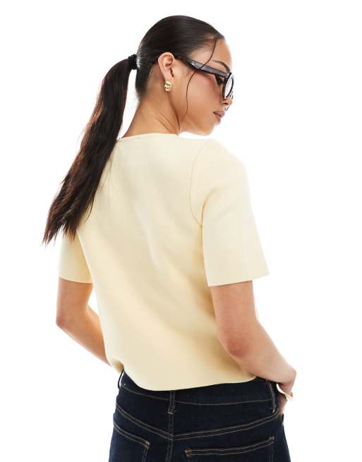 Cárdigan amarillo con botón superior de New Look (parte de un conjunto), 4 de 4