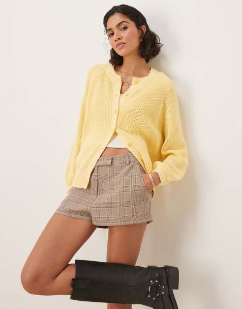 Cárdigan amarillo crema con mangas raglán de punto de ASOS DESIGN - view 1