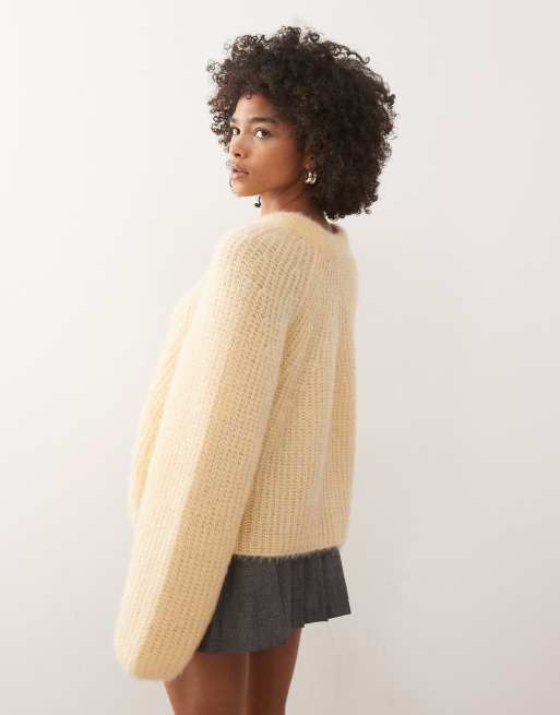 Cárdigan amarillo de punto grueso de Miss Selfridge, 4 de 4