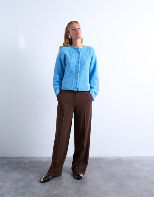 Cárdigan azul holgado de punto acanalado de Topshop, 2 de 4