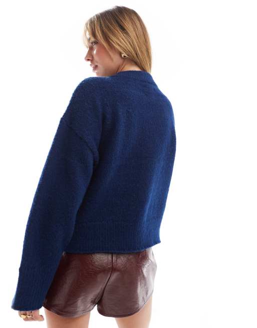 Cárdigan azul marino con cuello redondo y bolsillos de ASOS DESIGN, 4 de 4