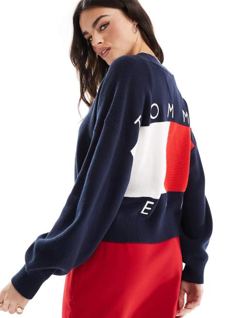 Cárdigan azul marino con parche de bandera de Tommy Jeans, 2 de 4