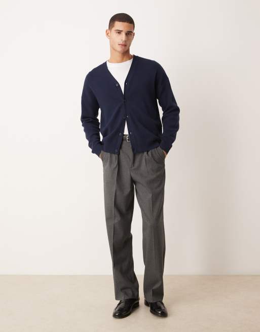 Cárdigan azul marino holgado con cuello de pico de punto de ASOS DESIGN, 2 de 5