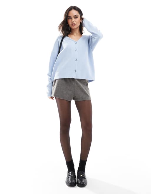 Cárdigan azul pastel de corte cuadrado extragrande de tejido muy suave de ASOS DESIGN, 2 de 4