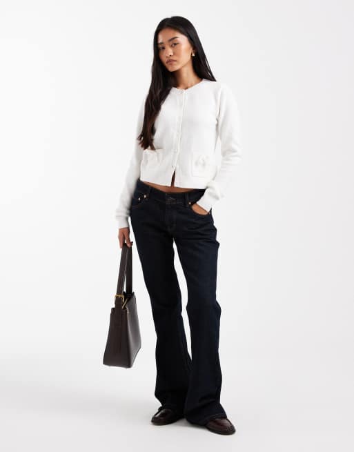 Cárdigan blanco con detalle de lazo de Hollister, 2 de 4