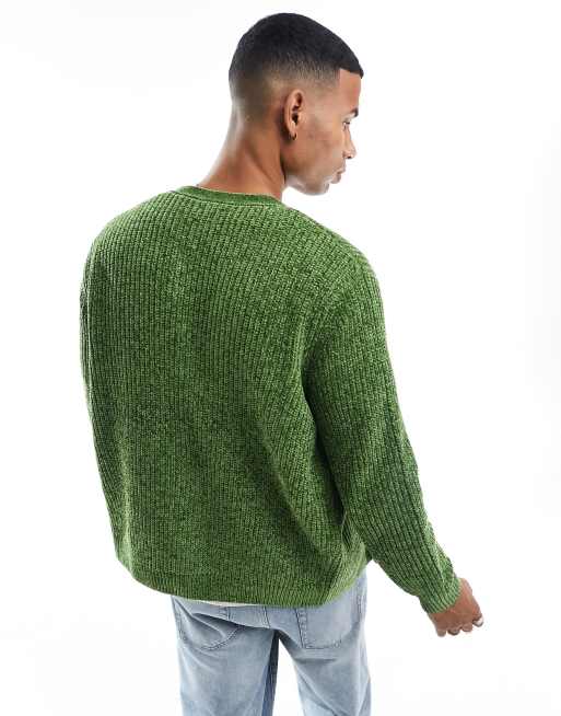 Cárdigan caqui holgado de punto efecto chenilla de ASOS DESIGN, 2 de 4