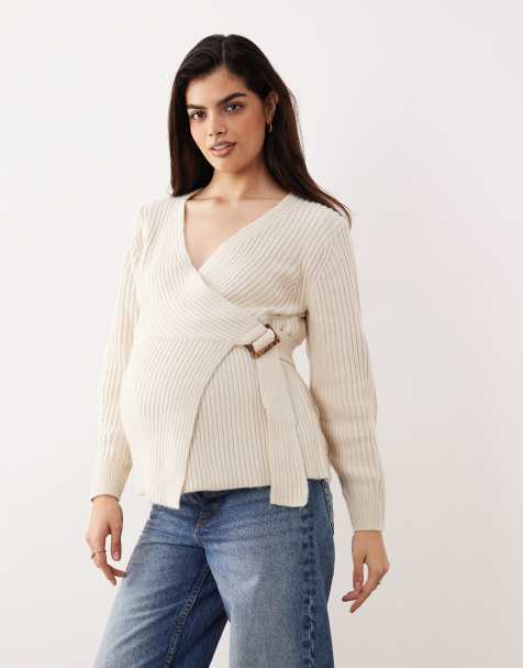 Cárdigan color avena cruzado de ASOS DESIGN Maternity - view 1