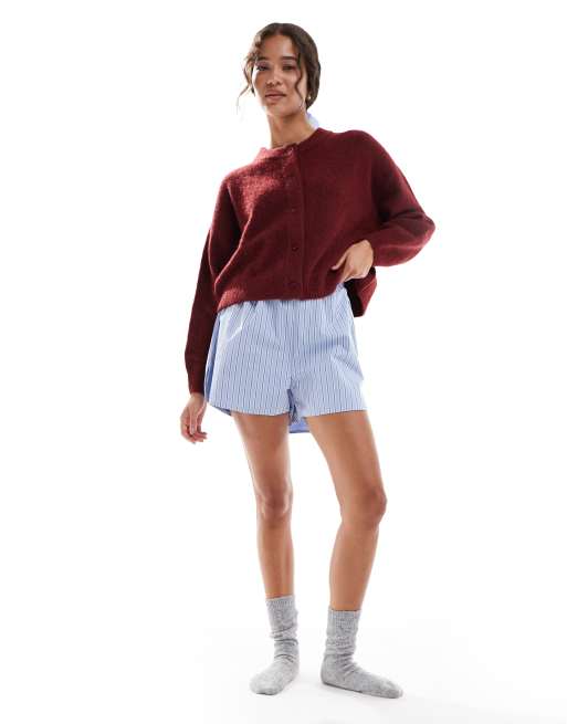 Cárdigan color ciruela jaspeado con botones Sleep Cosy de Cotton On, 4 de 4