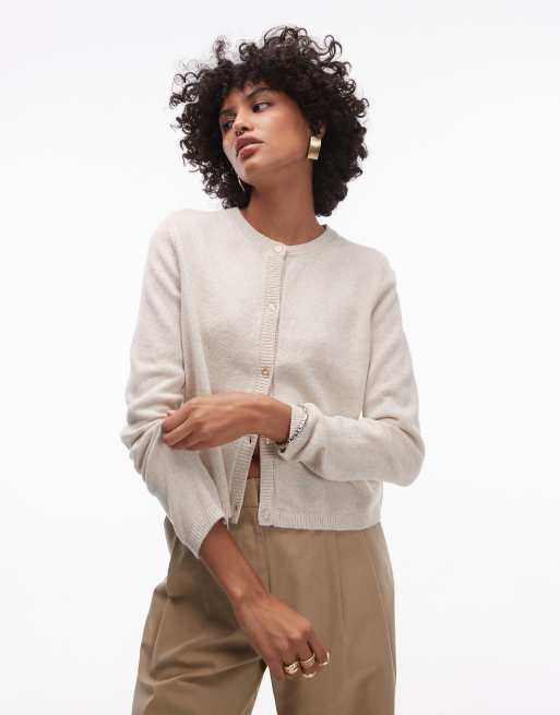 Cárdigan color crema de punto de Selected Femme, 4 de 4