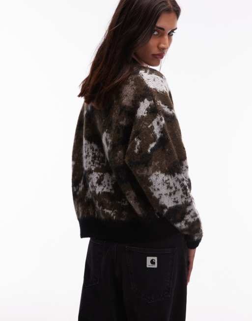 Cárdigan con estampado de camuflaje de perro de punto Merlin de Carhartt WIP, 4 de 4