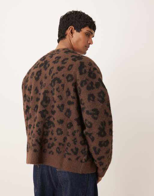 Cárdigan con estampado de leopardo de punto de Abercrombie & Fitch, 3 de 5