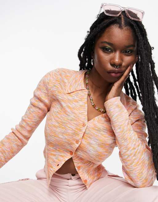 Cárdigan con solapas y diseño de hilos mezclados de ASOS DESIGN