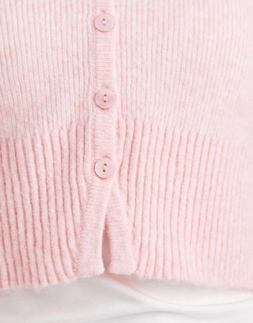 Cárdigan corto rosa de punto mullido de Miss Selfridge, 4 de 4