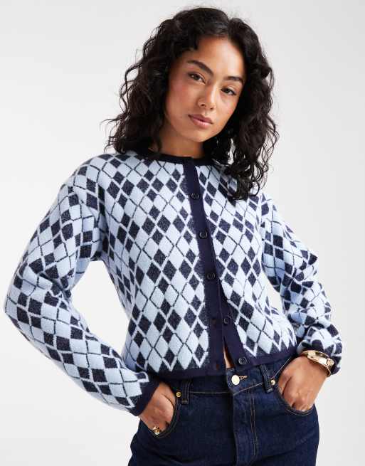 Cárdigan de colores con diseño de rombos de punto de ASOS DESIGN