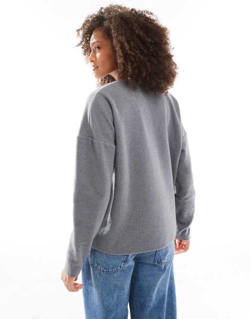 Cárdigan gris carbón de corte cuadrado extragrande de tejido muy suave de ASOS DESIGN, 4 de 4