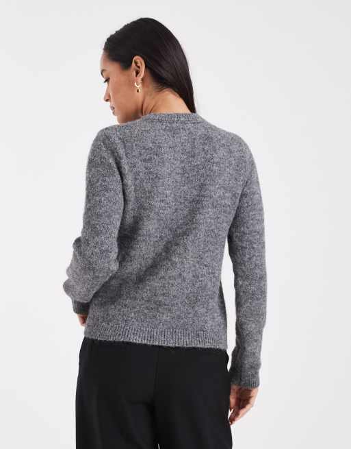 Cárdigan gris carbón de corte depurado con botones revestidos de ASOS DESIGN, 4 de 4