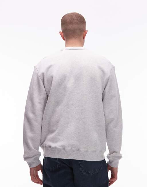 Cárdigan gris claro con cuello de pico de tejido de rizo de grosor medio de ARKET, 4 de 4