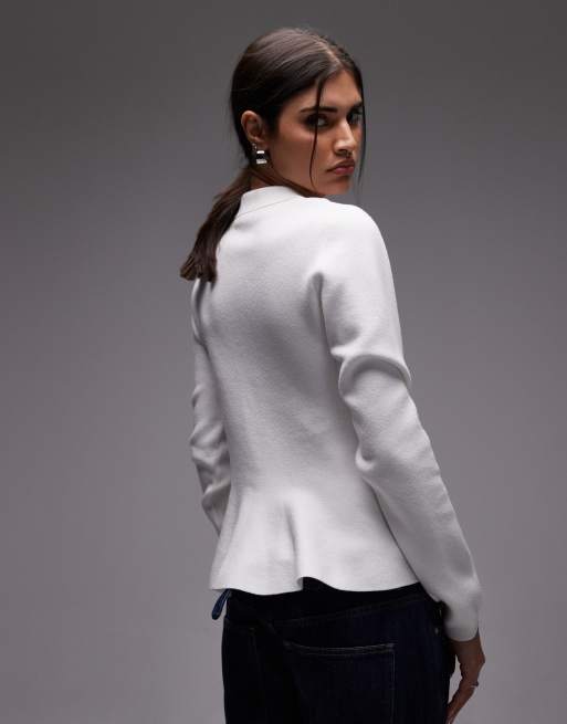 Cárdigan gris con bajo moldeado de punto premium de ASOS DESIGN, 2 de 4