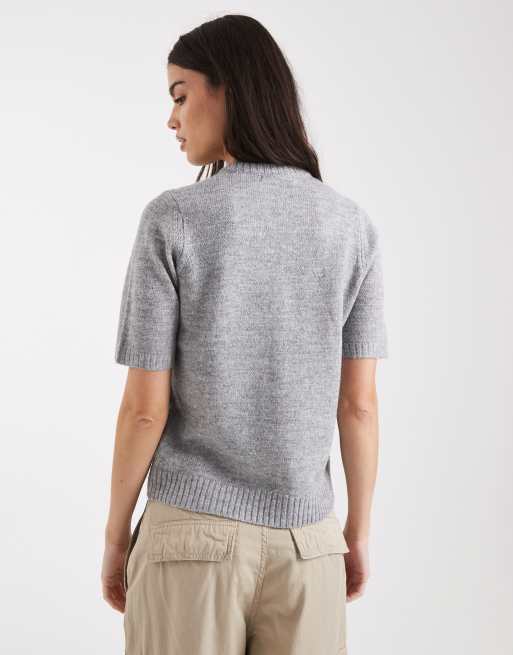 Cárdigan gris de manga corta con cuello redondo de Threadbare, 2 de 4