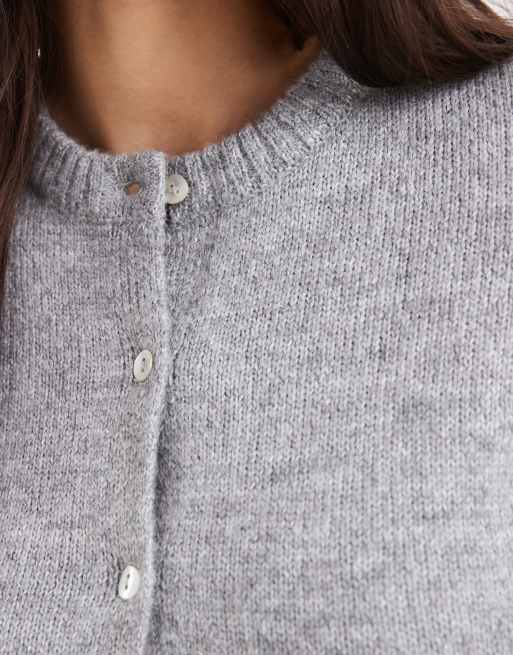 Cárdigan gris de manga corta con cuello redondo de Threadbare, 3 de 4