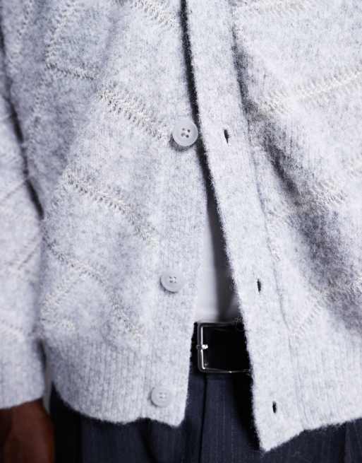 Cárdigan gris extragrande de punto texturizado de ASOS DESIGN, 5 de 5