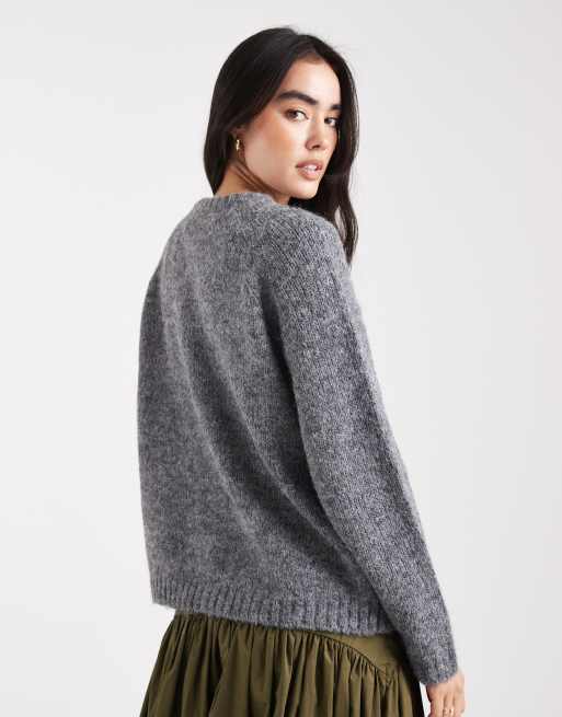 Cárdigan gris oscuro holgado con bolsillo de ONLY, 4 de 4