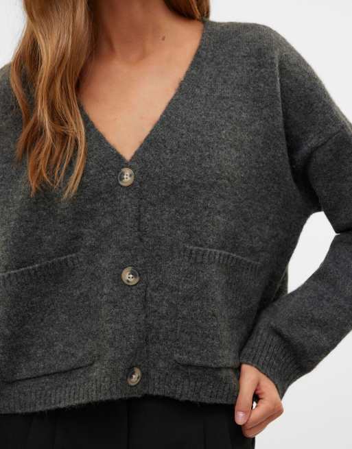 Cárdigan gris oscuro jaspeado de Vero Moda, 5 de 6