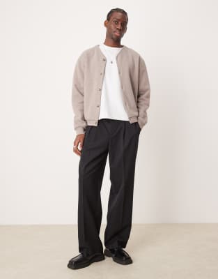 Cárdigan marrón de corte cuadrado extragrande de tejido grueso de ASOS DESIGN - view 1