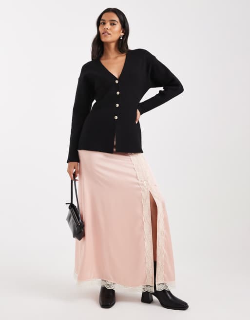 Cárdigan negro con cintura entallada de punto de Miss Selfridge, 3 de 4