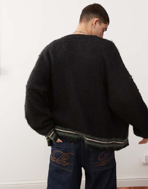 Cárdigan negro con estampado de caballo de Reclaimed Vintage, 4 de 4