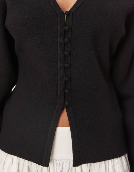 Cárdigan negro de punto compacto de Gina Tricot, 4 de 4
