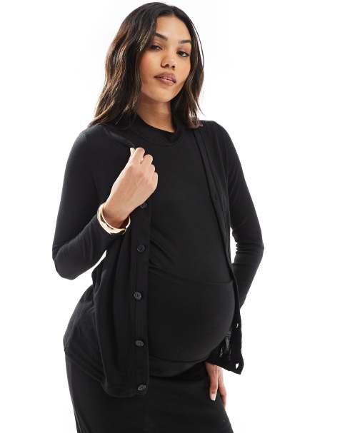 Cárdigan negro de punto suave Mix & Match de Mamalicious Maternity (parte de un conjunto) - view 1